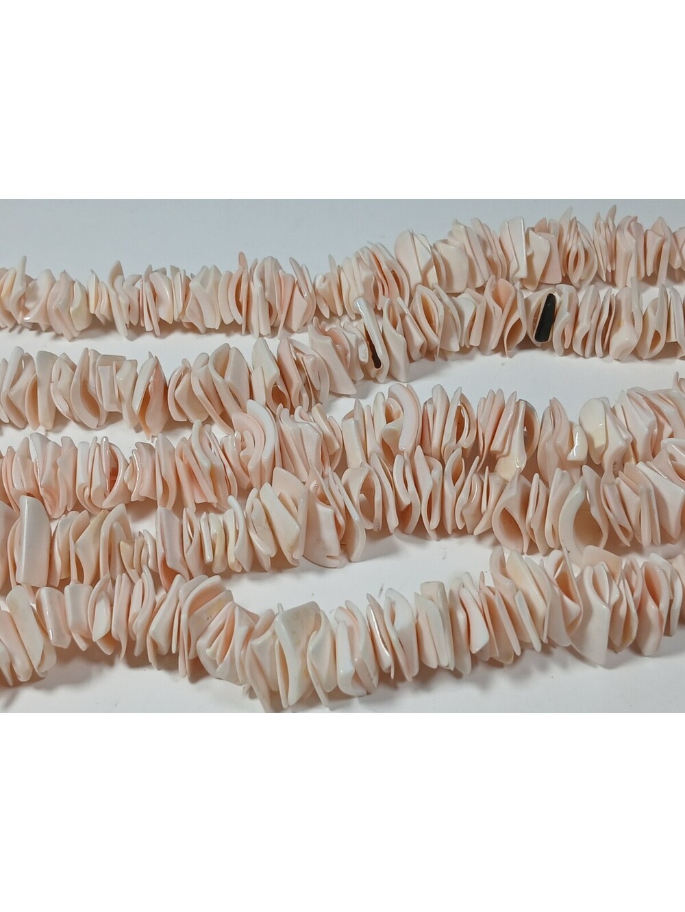 5 STRANDS Natural Strawberry Chip Luano flat Shell 15" Jewelry Making Crafts Art
